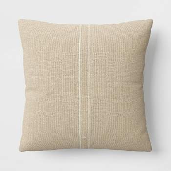 Textured Linen Striped Throw Pillow Neutral - Threshold™