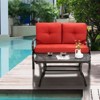 Tangkula LoveSeat Table Set Furniture Outdoor Garden - 4 of 4