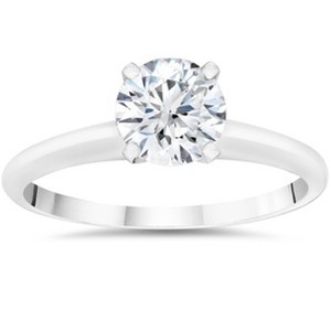 Pompeii3 3/4ct Lab Created Round Diamond Solitaire Engagement Ring 14k White Gold - 1 of 3