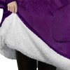 PAVILIA Wearable Blanket Hoodie Adults, Faux Shearling Cozy Oversized Hooded Sweatshirt, Warm Fleece Two Pockets - 3 of 4