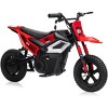24V 350W Electric Dirt Bike for Teens, 12" Fat Tire Off-Road Motorcycle w/Hydraulic Brakes, 35-Mile Range, Powered Riding On Bike for Boys Girls 6-12 - 3 of 4