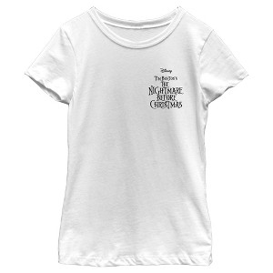 Girl's The Nightmare Before Christmas Black Pocket Logo T-Shirt - 1 of 4