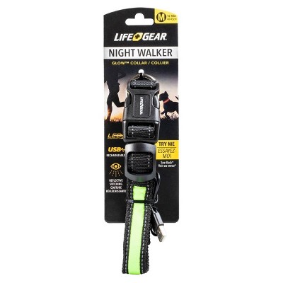 Life+Gear Rechargeable Glow Dog Collar - M