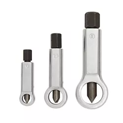 Built Industrial 3 Piece Set Metal Nut Breaker Splitter Tool for Screw Removal and Extraction, 3 Sizes