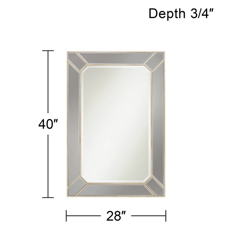 Possini Euro Design Katia Rectangular Vanity Wall Mirror Modern Beveled Edge Dark Champagne Frame 28" Wide for Bathroom Bedroom Living Room Office, 4 of 10