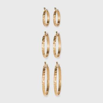 Worn Gold Twisted Lever Back Hoop Earrings - Universal Thread™ Gold : Target