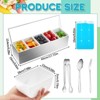 Aoibox Stainless Steel Chilled Condiment Server with Lids, Ice Trays, 3 Tongs, 3 Forks & 3 Spoons for Bars, Parties, Picnics, Restaurants&Coffee Shops - 3 of 4