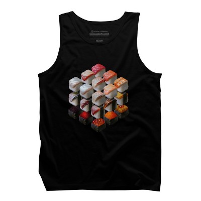 Men's Design By Humans All The Sushi Cubed By EranFowler Tank Top