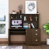 Home Office Desk Computer Desk with Hutch, Writing Desk Workstation with Drawers 4W - ModernLuxe - image 2 of 4