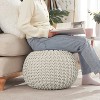 Ornavo Home Cotton Classic Braid Pouf Ottoman - 15" x 18.5" - 3 of 4