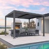 PURPLE LEAF Outdoor Louvered Pergola with Adjustable Metal Roof for Patio Pergola - 2 of 4