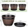 VECELO Plant Pots with Tray, Flower Pots with Drainage Holes & Saucer, Plastic Barrel Planters for Indoor & Outdoor Garden - 3 of 4