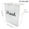 AuldHome Design 3.5gal Enamel Trash Can; Modern Farmhouse Style Wastebasket for Bathroom, Bedroom, Office - 3 of 4