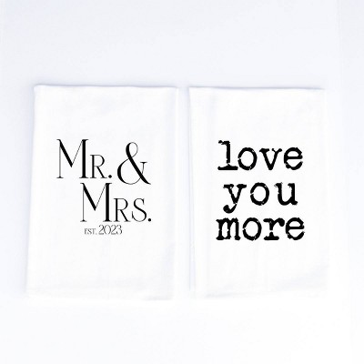 2pk Cotton Mr. and Mrs. Kitchen Towels - Wildwood Landing