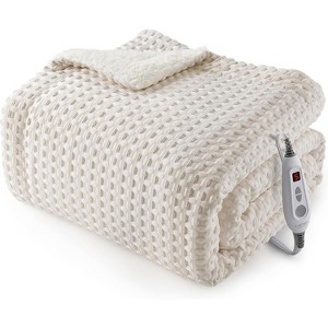 Heated Blanket Throw,Waffle Weave Electric Throw Blanket Fast Heating with LCD Controller - 1 of 4