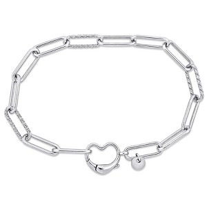 EVERLY JEWELRY | Sterling Silver Paper Clip Link Bracelet, 7-inch - 1 of 4