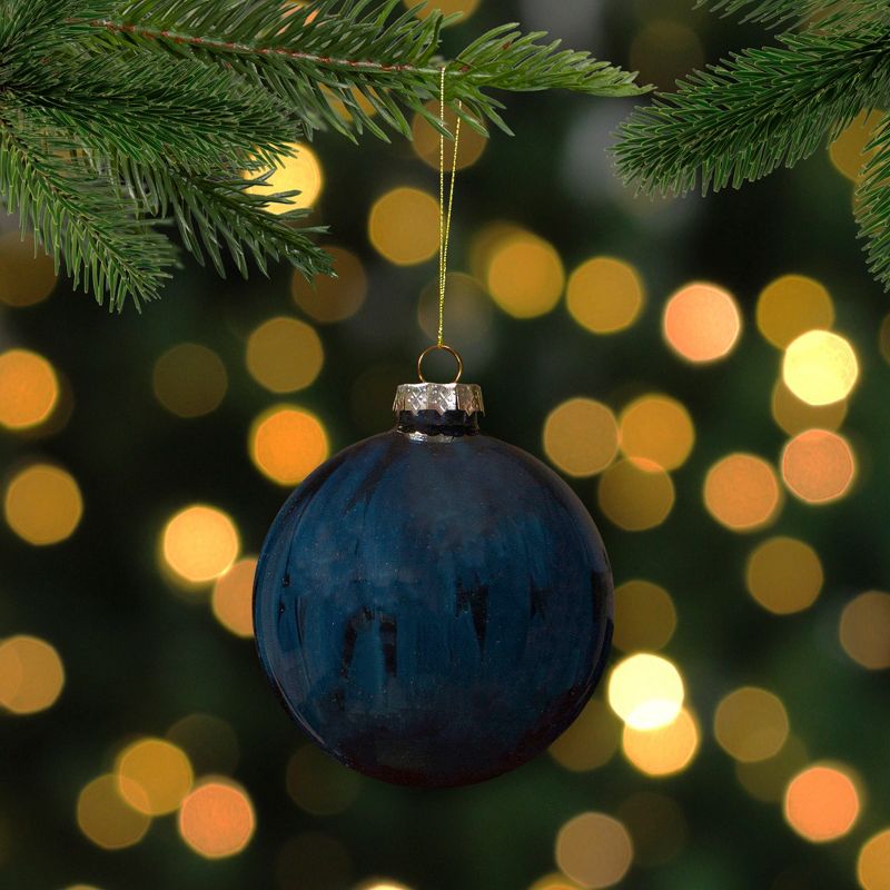 Northlight 4" Shiny Royal Blue Glass Christmas Ball Ornament, 2 of 5