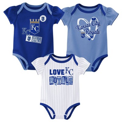 MLB Kansas City Royals Infant Girls' 3pk White Bodysuit