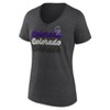 MLB Colorado Rockies Women's Gray Short Sleeve V-Neck T-Shirt - 2 of 3