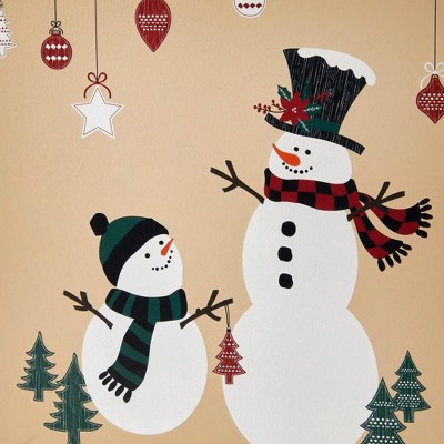 Rustic Plaid Snowman MDF Rectangular Wastebasket