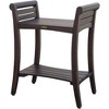 HomeRoots Rectangular Teak Shower Bench With Shelf And Handles In Brown Finish - 4 of 4