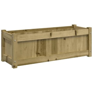 vidaXL Garden Planter Outdoor Flower Box Patio/Terrace Decorative Impregnated Pine Wood - 35.4" x 12.2" x 12.2" - 1 of 4