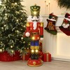 LuxenHome Lighted Nutcracker Red Soldier with Wreath, Battery Operated Christmas Decoration - 2 of 4