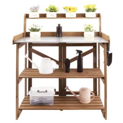 Generic Folding Potting Bench Table,Outdoor Potting Bench Garden Wooden Potting Table