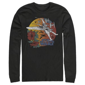 Men's Star Wars: The Rise of Skywalker Tropical X-Wing Long Sleeve Shirt - 1 of 3