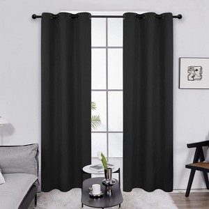 Deconovo Solid Thermal Room Darkening Curtain Panel – 42" Wide Short Lengths (63"/84"/95") - 1 of 4