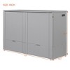 Full/Queen Size Murphy Bed with Drawer, Sockets & USB Ports, Wall Bed Foldable Cabinet Bed - ModernLuxe - 4 of 4