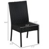 NicBex 4pc Patio Dining Chairs Outdoor PE Wicker Armless Chairs with White Cushions and Backrest for Garden,Black - image 3 of 4