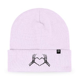 Dalix Heart of Bones Embroidered Beanie Skeleton Warm Winter Knit Hat for Women - 1 of 4