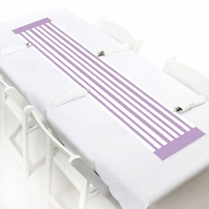 Big Dot of Happiness Purple Stripes - Petite Simple Party Paper Table Runner - 12 x 60 inches - 1 of 4