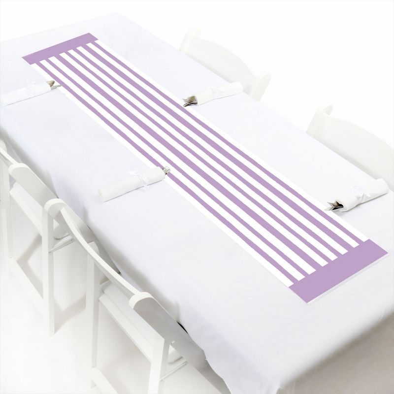 Big Dot of Happiness Purple Stripes - Petite Simple Party Paper Table Runner - 12 x 60 inches, 1 of 5