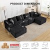 Modular Cloud Sectional Sofa w/Ottoman, No Assembly Corduroy Couch, Deep Seat u/l-Shape Sofa for Small Spaces, 4 Colors & Configurations - 4 of 4