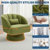Swivel Barrel Chair - Teddy Velvet/Velvet Upholstered Modern Armchair with Striped Backrest & Plush Padding - 4 of 4