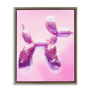 Stupell Industries Fun Disco Balloon Animal Black Framed Floater Canvas Wall Art - 1 of 4