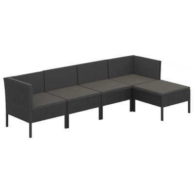 vidaXL Garden Lounge Set Black