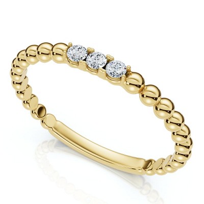Pompeii3 Beaded Diamond Stackable Accent Anniversary Ring 14k Gold or Platinum Lab Created