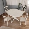 5-Piece Modern Dining Table Set, Round Table and 4 Solid Wood Chairs for Kitchen and Dining Room, Space-Saving Set - 2 of 4