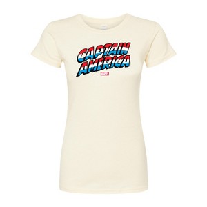 Women's - Marvel - Captain America Logo Fitted Graphic T-Shirt - 1 of 2