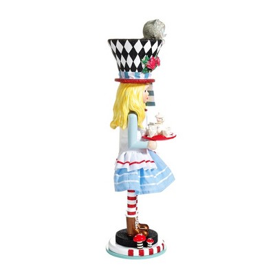 19.5" Multicolor Wooden Alice in Wonderland Nutcracker
