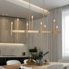 LLHZSY Linear Pendant Chandelier 56 7/10" Wide Modern 8-Lights Candlestick Fixture for Dining Room House Kitchen Island -Black+Gold/Black/Gold - 2 of 4