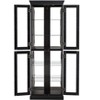 YOOCOZZ Elegant Lighted Glass Curio Display Cabinet with Wooden Frame Included Light Bulb - Black - 2 of 4
