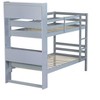 NicBex Twin over Twin Bunk Bed Convertible Wooden Bed Frame with Storage Headboard, Ladder and Full Length Guardrail, No Box Spring Required - 4 of 4