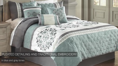 Alex Blue and Gray King 7-Piece Comforter Set