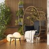 PE rattan egg chair oversized, waterproof and UV resistant patio lounge chair with removable cushions for indoor and outdoor garden balconies - 3 of 4