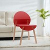 Modern Armless Outdoor Chair Set of 4, All-Weather Patio Accent Seating with Sturdy Wood Legs for Porch, Garden or Balcony-The Pop Home - 2 of 4