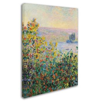 Trademark Fine Art -Monet 'Flower Beds At Vetheuil' Canvas Art